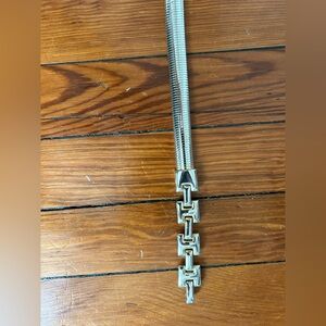 Polished Vintage Silver-Tone Snake & Link Belt